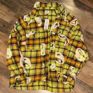 BDG Yellow and Green Plaid Shirt